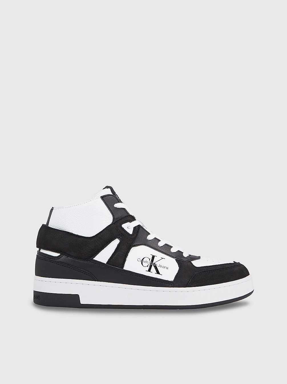 BRIGHT WHITE/BLACK High Top Sneakers Aus Leder undefined Herren Calvin Klein