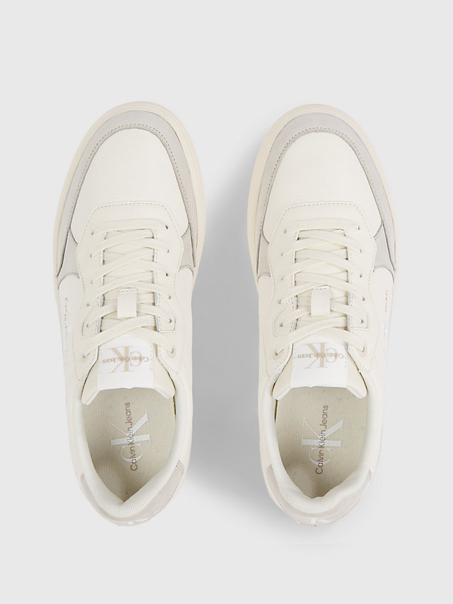 beige leather trainers for men calvin klein jeans