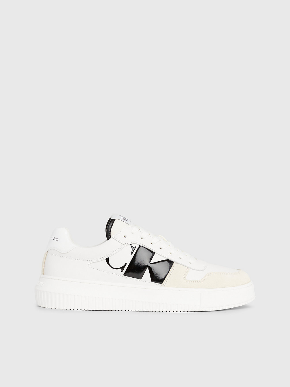 BRIGHT WHITE/BLACK Sneaker In Pelle undefined Uomini Calvin Klein