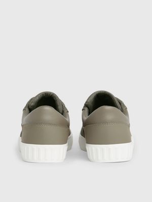 dusty olive/bright white canvas trainers for men calvin klein jeans