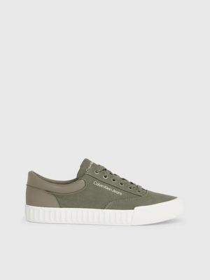 green canvas trainers for men calvin klein jeans