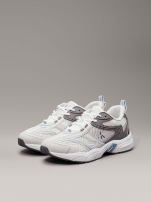 bright white/oyster mushroom/blue trainers for men calvin klein jeans