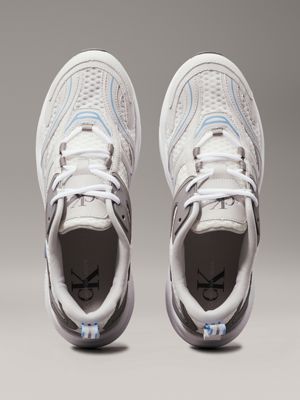 bright white/oyster mushroom/blue trainers for men calvin klein jeans