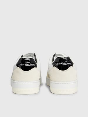 bright white/black/classic green suede trainers for men calvin klein jeans