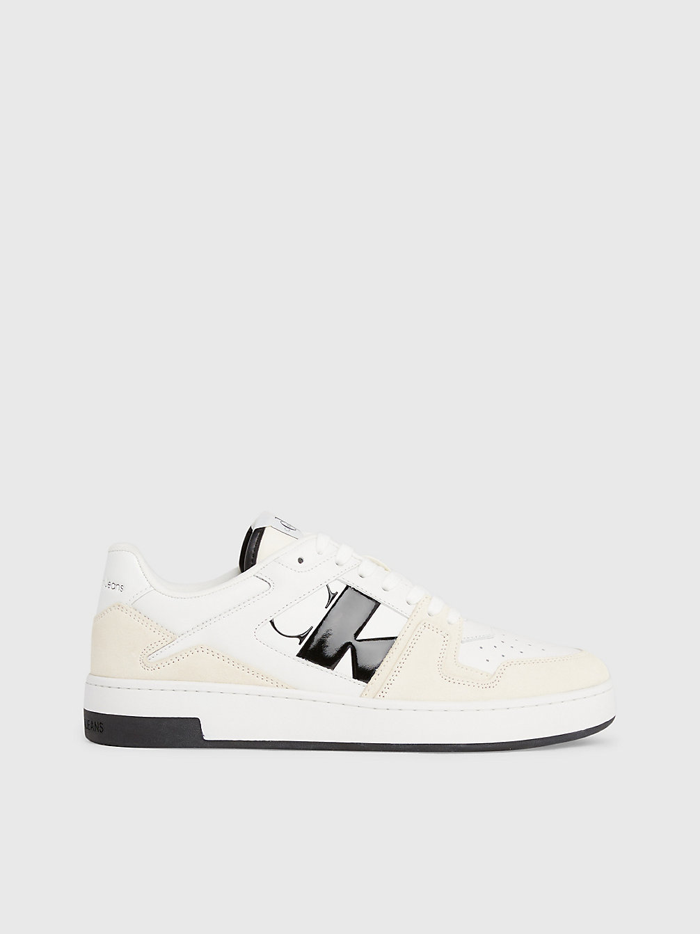 BRIGHT WHITE/CREAMY WHITE/BLACK Sneaker In Camoscio undefined Uomini Calvin Klein