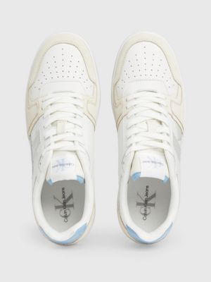 bright white/dusk blue/oyster suede trainers for men calvin klein jeans