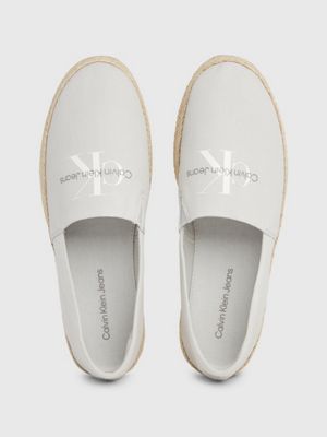 Calvin klein genna outlet canvas espadrille white shoes