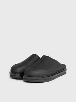 triple black mules for men calvin klein jeans