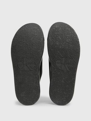 triple black mules for men calvin klein jeans