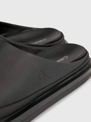 triple black mules for men calvin klein jeans