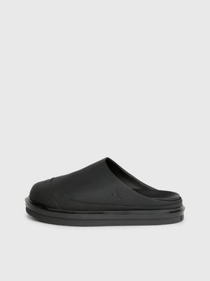 triple black mules for men calvin klein jeans