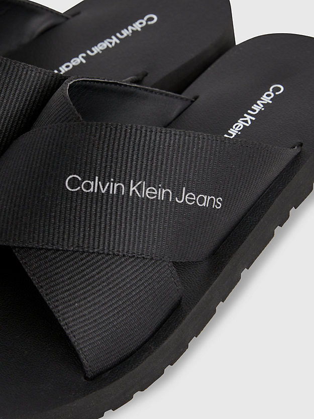 sandales en toile triple black pour hommes calvin klein jeans