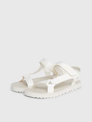 creamy white/eggshell webbing sandals for men calvin klein jeans