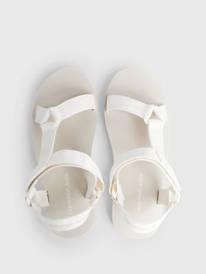 creamy white/eggshell webbing sandals for men calvin klein jeans