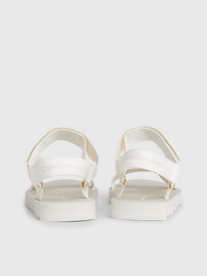 creamy white/eggshell webbing sandals for men calvin klein jeans