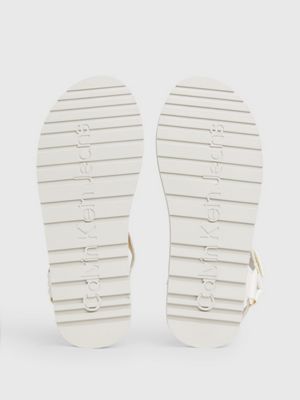 creamy white/eggshell webbing sandals for men calvin klein jeans