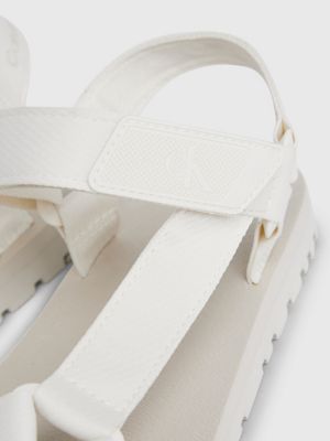 creamy white/eggshell webbing sandals for men calvin klein jeans