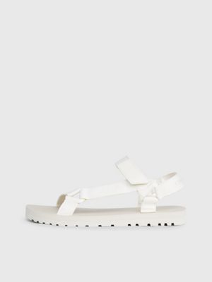 creamy white/eggshell webbing sandals for men calvin klein jeans