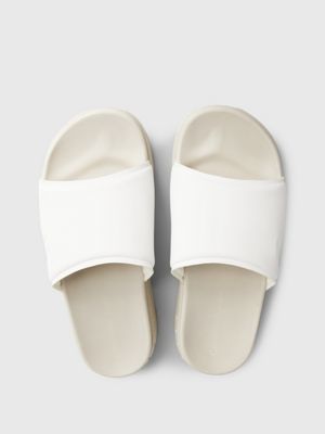 eggshell/bright white chunky sliders for men calvin klein jeans