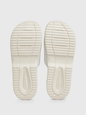 eggshell/bright white chunky sliders for men calvin klein jeans