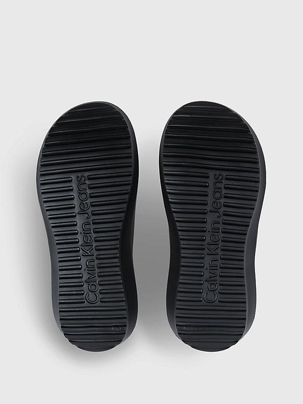 triple black hybrid logo sliders for men calvin klein jeans