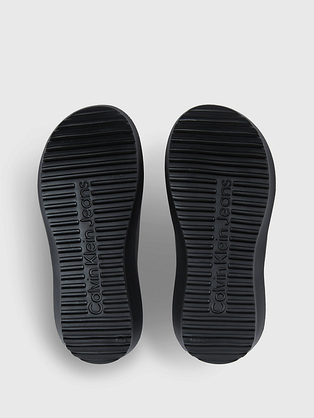 black hybrydowe klapki z logo dla mężczyźni - calvin klein jeans