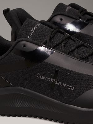 triple black ripstop trainers for men calvin klein jeans