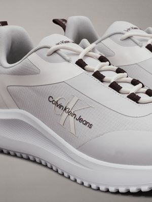 o mushroom/bitter chocolate/white ripstop trainers for men calvin klein jeans