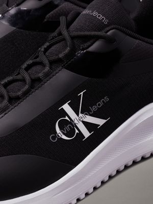 black/bright white ripstop trainers for men calvin klein jeans