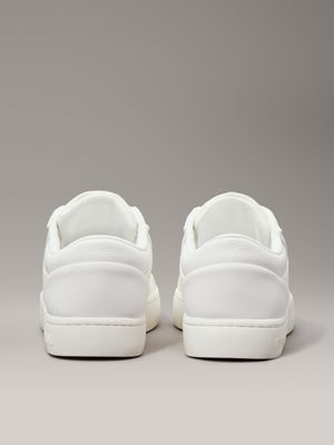 triple white canvas trainers for men calvin klein jeans