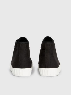 black/bright white canvas high-top trainers for men calvin klein jeans