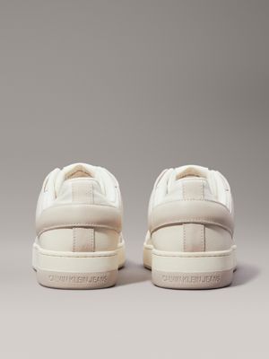 creamy white/eggshell suede trainers for men calvin klein jeans