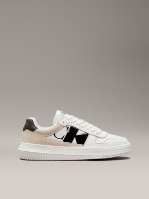 white leather trainers for men calvin klein jeans