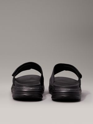 triple black chunky sliders for men calvin klein jeans