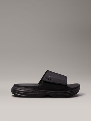 black chunky sliders for men calvin klein jeans