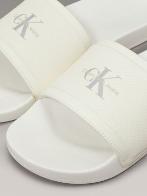 charcoal gray/black/lilac logo sliders for men calvin klein jeans