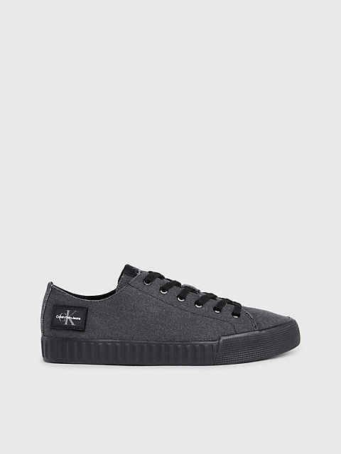 black washed canvas trainers for men calvin klein jeans