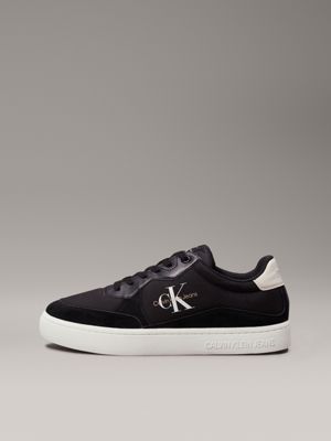 black/eggshell/white suede trainers for men calvin klein jeans