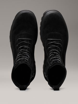 bottes d'hiver crantées en daim triple black pour hommes calvin klein jeans