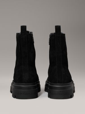 bottes d'hiver crantées en daim triple black pour hommes calvin klein jeans