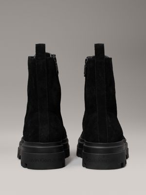 triple black suede winter lug boots for men calvin klein jeans