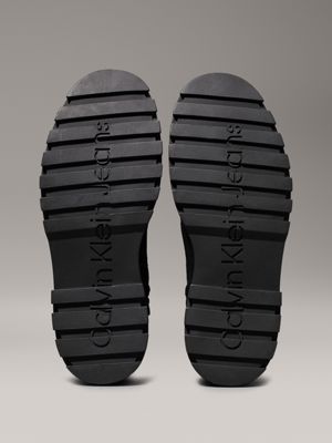 bottes d'hiver crantées en daim triple black pour hommes calvin klein jeans