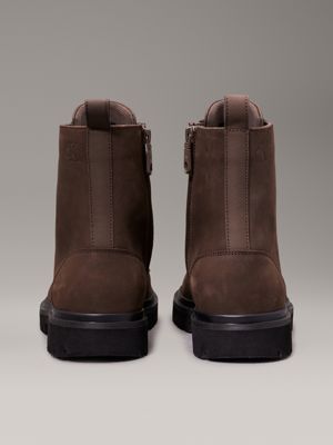 stivali in pelle slate black/black da uomini calvin klein jeans