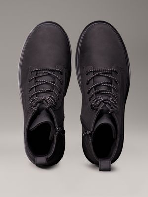 stivali in pelle triple black da uomini calvin klein jeans