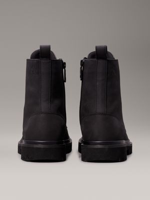 stivali in pelle triple black da uomini calvin klein jeans