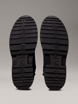 stivali in pelle triple black da uomini calvin klein jeans