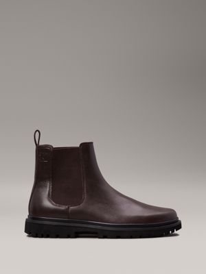 black leather chelsea boots for men calvin klein jeans