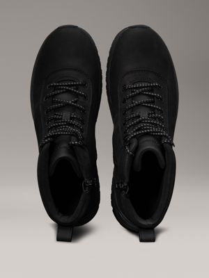 triple black leather boots for men calvin klein jeans