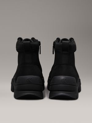 triple black leather boots for men calvin klein jeans