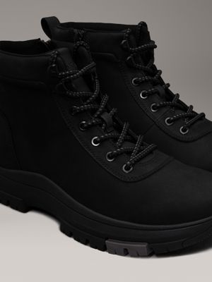 triple black leather boots for men calvin klein jeans